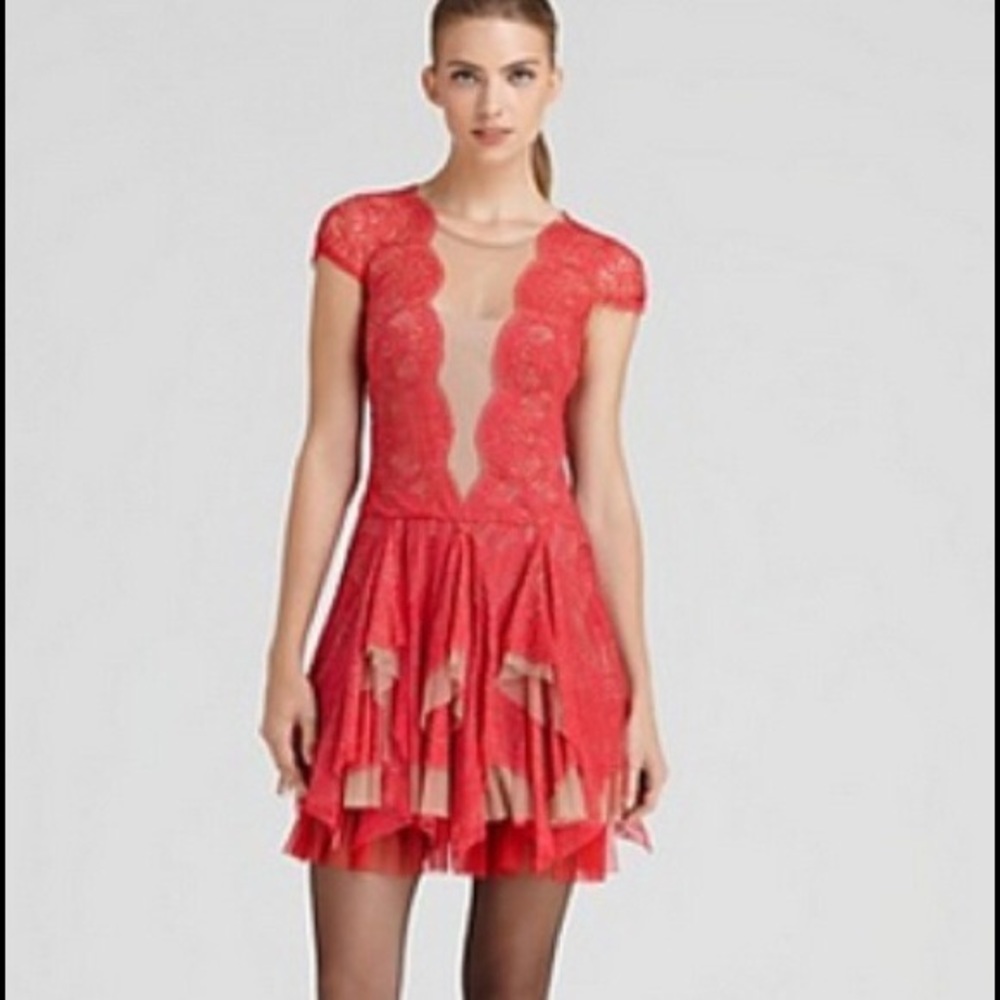 BCBG Rochelle holiday dress in redberry